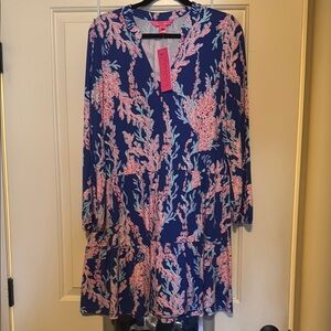 Lilly Pulitzer Blue and Pink Women's Dress